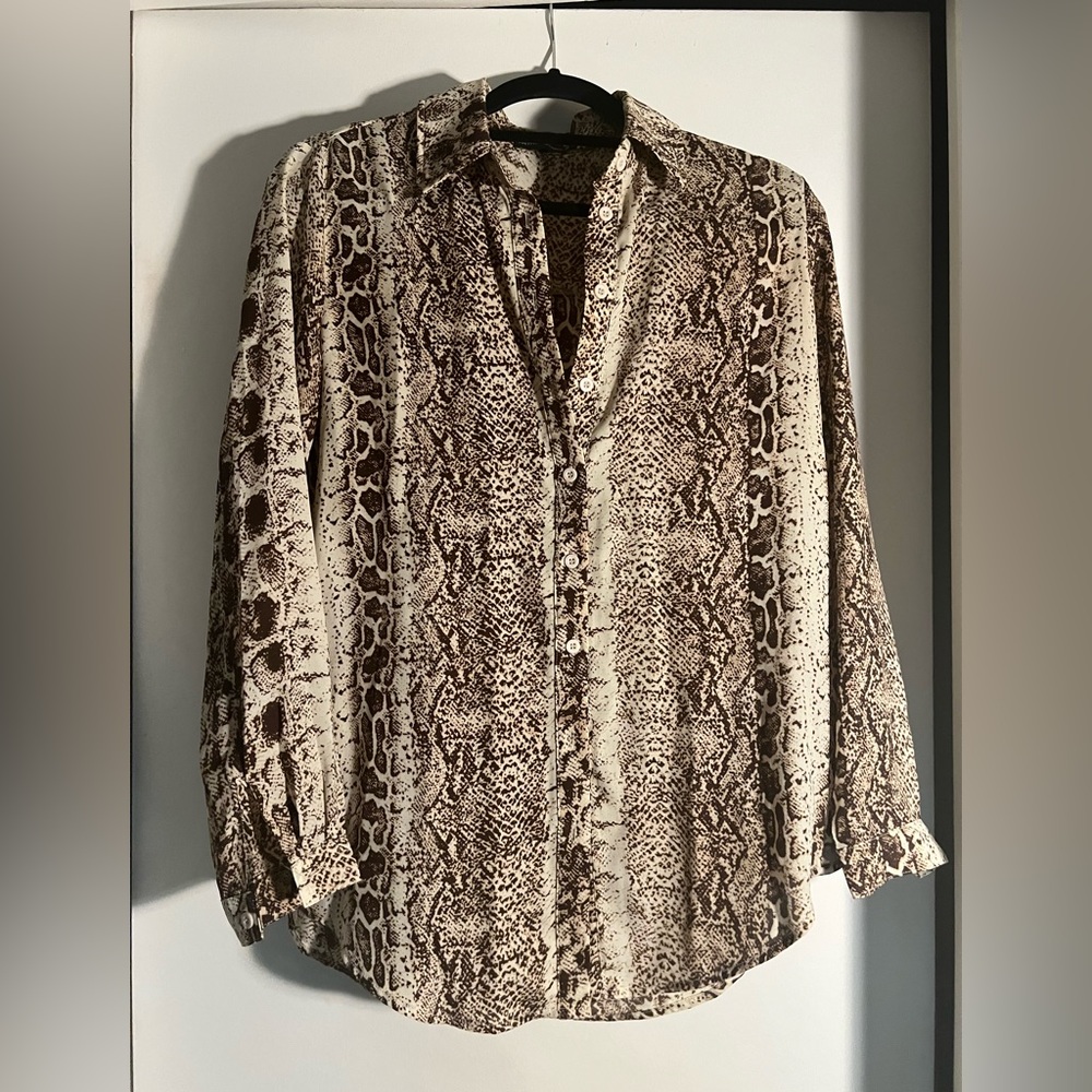 Animal print button up